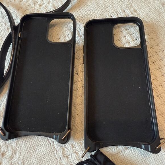 set of 2 Bandolier pebble leather cases for Apple iphone 12 Pro A1 2233 - Picture 4 of 7